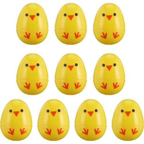 20pcs Plastic Easter Eggs Chick Printing Eggshells Childrens Egg Plaything