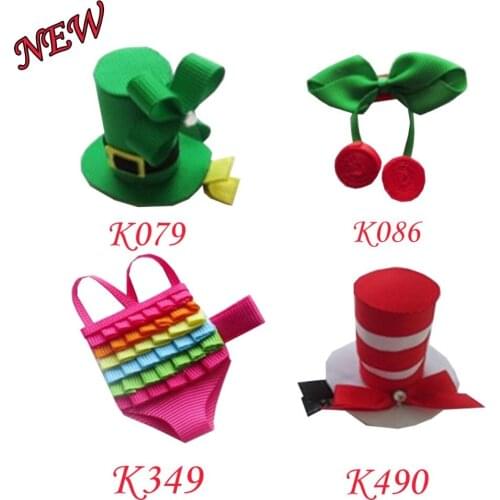 32PCS BLESSINGHappy Girl Newfashioned Hair Accessories2.5Crystal Bow Cinderella printing ribbon flowers Snow White fairy mermaid