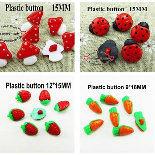 100PCS Colors Dyed Plastic carrot buttons coat boots sewing clothes kid beetle button P-n1
