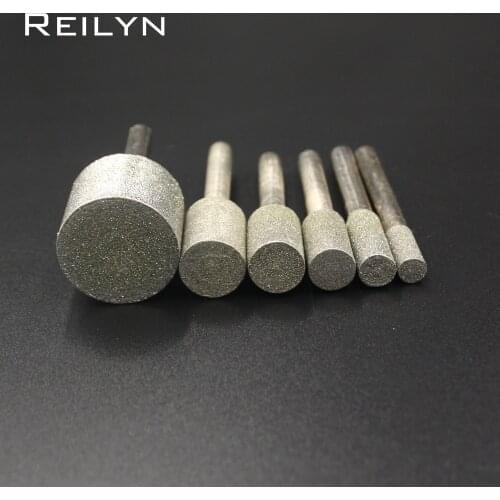 6mm 1 Piece Fine Sand Cylindrical Grinding Head Diamond Grinding Head Emery Rod Mold Processing Repair Cutting Grinding Head