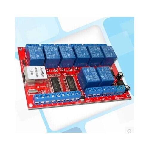 Free Shipping!!! 1pcs 8 channel Ethernet relay network switch module controller to move the delay TCPUDP local button module se