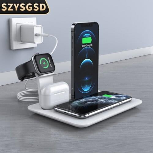 For Apple iPhone Wireless Charger 5 in 1 Qi Charger Stand for iWatch Airpods Pro Charger for Samsung Huawei Charger Portable