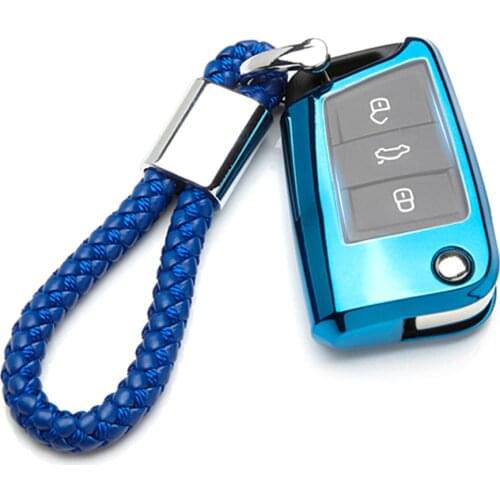 Car Key Case Cover For Volkswagen VW Golf 7 GTI R MK7 Tiguan Soft TPU Protection Key Shell Car Styling Accessorise Cover Case