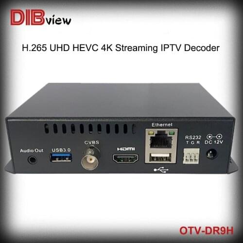 Dibview OTV-DR9H SRT HLS RTMP RTSP UDP HTTP Protocol Mini 4K H.265/HEVC Full HD HDMI CVBS Output Video IPTV Streaming Decoder