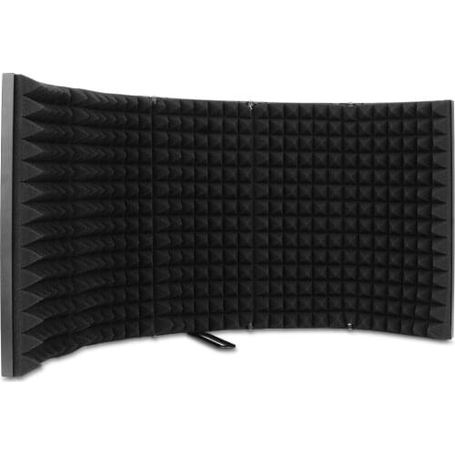 Depusheng Foldable Microphone Isolation Shield Studio Live Broadcast 5-Panel Pop Filter Adjustable High Density Mic Isolator