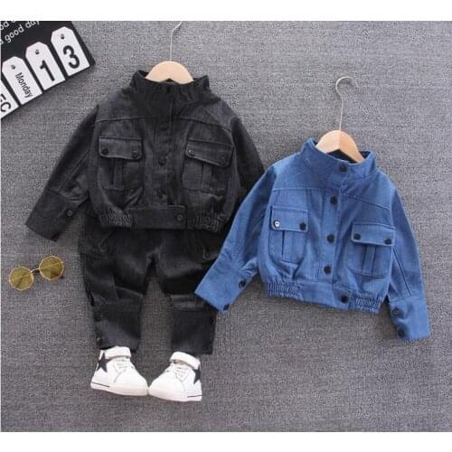 Children Fashion Outfits Spring Autumn Baby Boy Clothes Suit Cotton Denim Jacket Jeans 2Pcs/Set Toddler Costume Kids Tracksuits