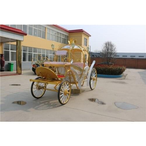 Electric Pumpkin Horse Carriage White European Royal Princess Carriages Amusement Park Rides Rickshaw for Sale