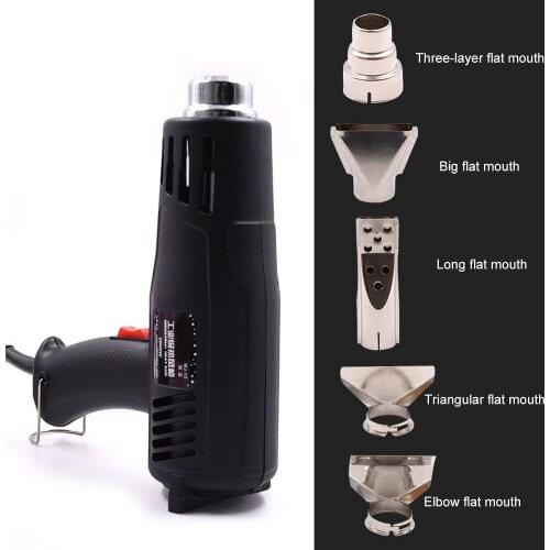 Electric Heat Gun 220V 2000W Heat Gun Variable Temperature Hot Air Gun Bake Dry Remove Paint Building Hair Dryer With Nozzle