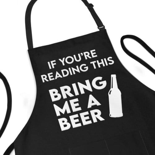 Custom Funny Humor Apron For Men,personalised If You're Reading This Bring Me A Beer Apron,BBQ Apron Gag Gift For Him Funny Dad