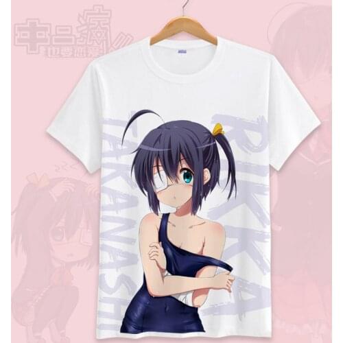 Japanese Anime I want to fall in love with Chuunibyou Cosplay T Shirt Cartoon Takanashi Rikka Summer T-Shirt Graphic Top Tee