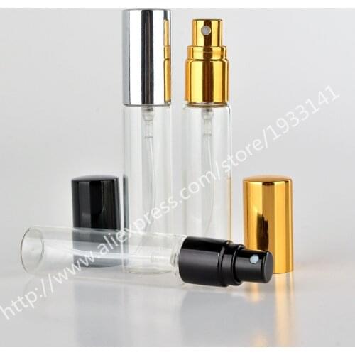 Hot sale 500PCS/lot 10Ml clear glass spray bottle, glass perfume bottle with sprayer, 10cc empty cosmetic bottle wholesale