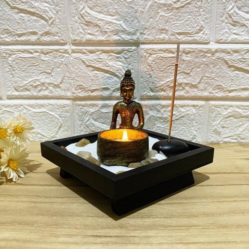 Homhi Buddha Statue Cup Candle Holder Incense Burner Buddhism Religious Decoration Home Temple Figura Buda Velas [HBJ-031]