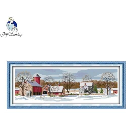 Joy Sunday Wholesale Needlework Stitch 11CT 14CT Cross Stitch Sets for Embroidery Kits Northern Scenery Counted Cross-Stitching