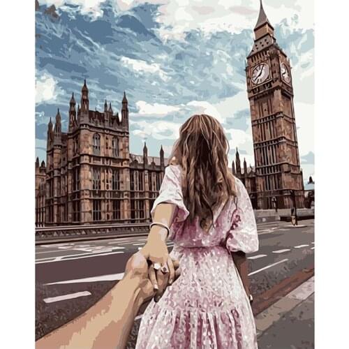 New digital oil painting elegant and artistic DIY hand-painted living room creative personality living room bedroom oil painting