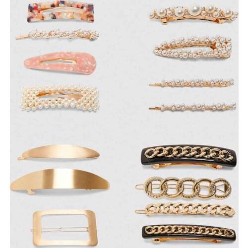 KOMi Pearl Flower Crystal Hair Clip Bobby Pin Barrette Hairpin Set Beauty Styling for Women Girls Jewelry B60213