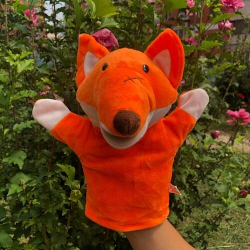Fox Hand Puppet Baby Kids Children Soft Doll Plush Cartoon Animals Toy Educational Kindergarten Telling Story Teaching Toys
