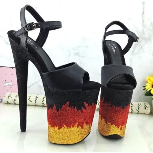 Leecabe 9inches Colorful Glitter Platform Shoes Sexy 23 CM High Heels Pole Dance shoes