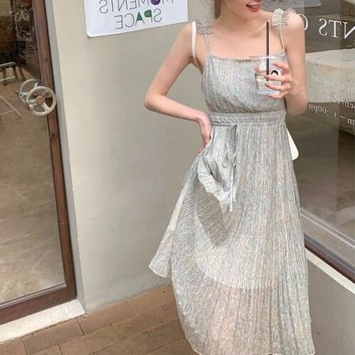 Summer WomenS Sweet Cute Dress Sexy Sleeveless High Waist Beautiful Printed Long Skirt 2021 Ladies Club Party Dress y2k
