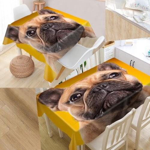 Best Bulldog Puppy Dog Table Cloth Rectangular Oxford Print Waterproof Oilproof Square Table Cover Party Wedding Tablecloth