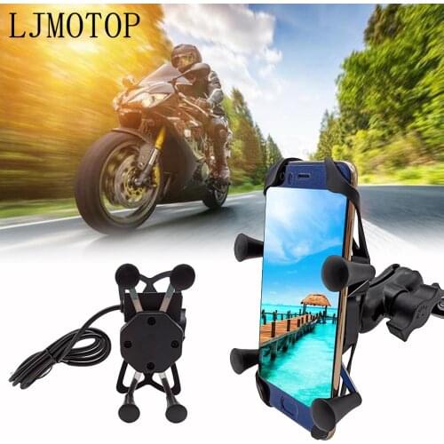 Chargeable Motorcycle GPS Phone holder Wired USB Universal Mount For Yamaha SEROW 225 250 TTR 125 250 600 XT250 TRICKER DT125