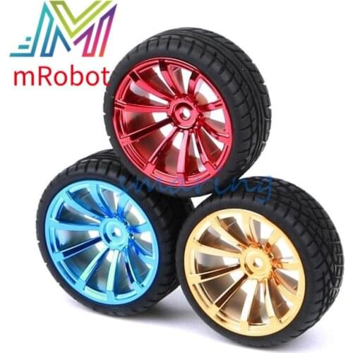 DC 1:10 Geared Motor Wheel 65mm Robot Tires for Arduino RC Model Wheel DIY Smart Robotic Kit