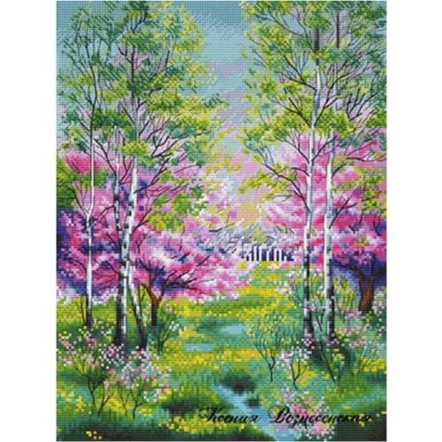 Spring woods patterns counted 11CT 14CT 18CT DIY Cross Stitch Sets wholesale Cross-stitch Kits Embroidery Needlework