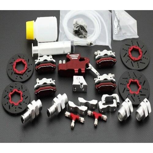 Metal 4-wheel Hydraulic Brake System Set Fit for 1/5 GTB Racing HPI ROVAN ROFUN KM BAJA 5B 5T 5SC