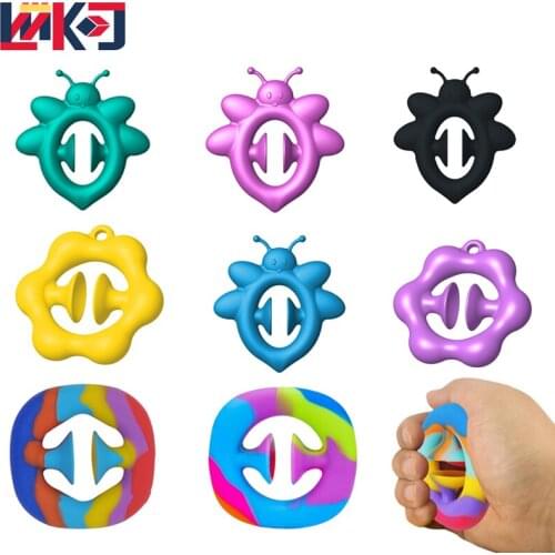 New Kawaii Fidgets Decompression Hand Grip Ring Relief Stress Sensory Autism Special Need Anxiety Reliever Grip Ball Squeeze Toy
