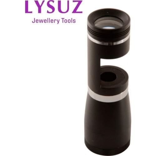 Portable Handheld Gemstone Darkfield 10x Magnification Power Loupe Gem Diamond Gemology Tester with 18mm Diameter Viewing Lens