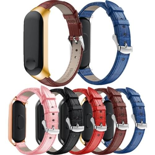 Watch Strap For Xiaomi Mi Band 3 Mi Band 4 Strap For Xiaomi Miband 3 Bracelet For Xiaomi Mi Band 4 Metal Stainless Steel+Leather