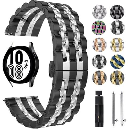Stainless Steel Strap for Samsung Galaxy Watch 4 Classic 42mm 46mm/Watch4 44mm 40mm Wristband 20mm 22mm Metal Wrist Watchbands