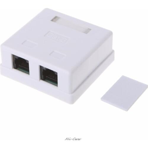 RJ45 Junction Box CAT6 Cat6e 8P8C Network Connector 2-port female-female Desktop Extension Cable Box