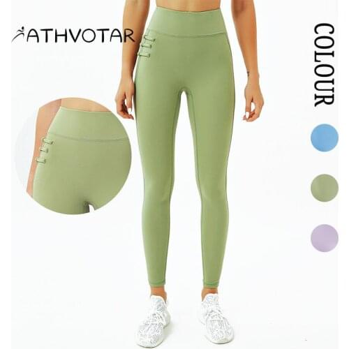 ATHVOTAR Chinese Style Sports Yoga Leggings Women Chinese Knot Running Fitness High Waist Push Up Pants Pilates Riding Legging