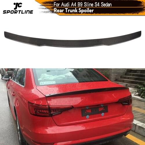 Carbon Fiber Rear Lip Spoiler Wing for Audi A4 S4 Sedan 2017 2018 Rear Trunk Boot Lip Spoiler Wing