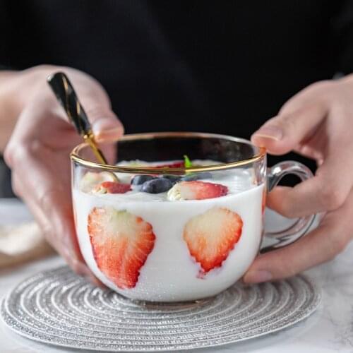 Creative Glass Mugs Breakfast Mlik Coffe Cups Household Couple Water Cup Sun Eye Pattern Drinkware