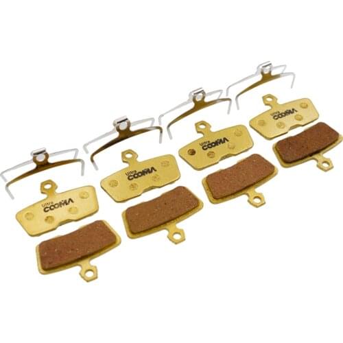 Bicycle Disc Brake Pads for AVID Elixir, SRAM New CODE, Code R Disc Brake, Gold Full Metal, 4 Pairs for 4 Calipers