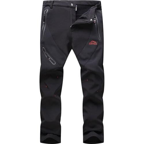 Waterproof Outdoor Soft Shell Pants men Warm Running Cycling Trousers for Men winter fleece inside hiking pants hiking trousers
