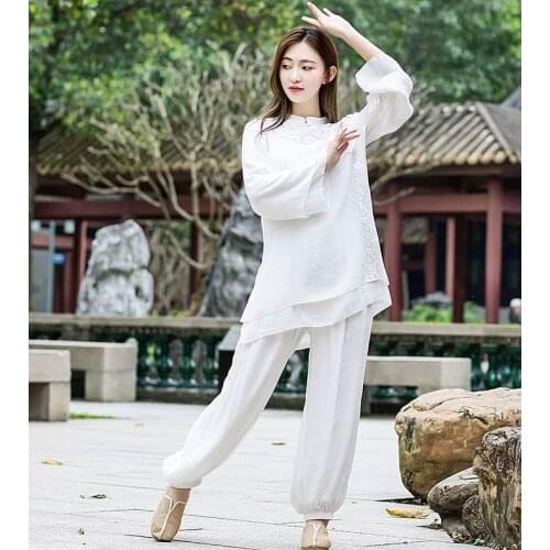 High quality cotton&linen yoga dance suits tai chi taiji clothing kung fu wushu uniforms zen lay clothes
