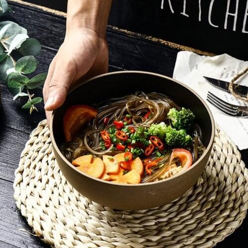 Japanese retro tableware nostalgic ramen bowl household soup bowl personality bowl handmade bowl old-fashioned stoneware bowl