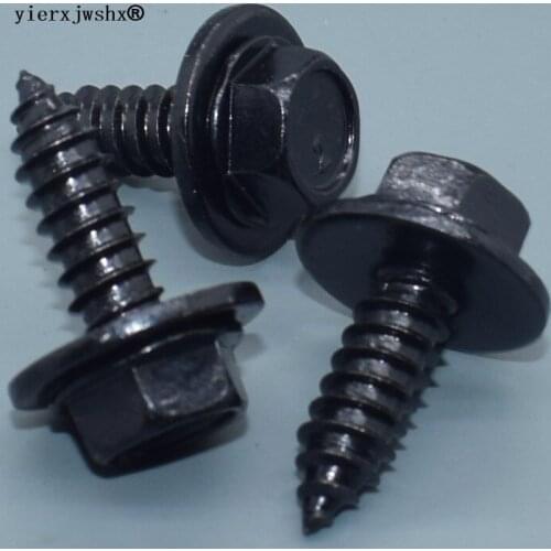 Yierxjwshx 100pcs 6mm Hexagon Tapping Screw Auto Metal Fasteners automotive metal clip