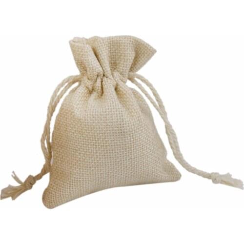 10Pcs Mini Linen Bags Drawstring Pouch Rustic Wedding Favor Gift Bags Sacks