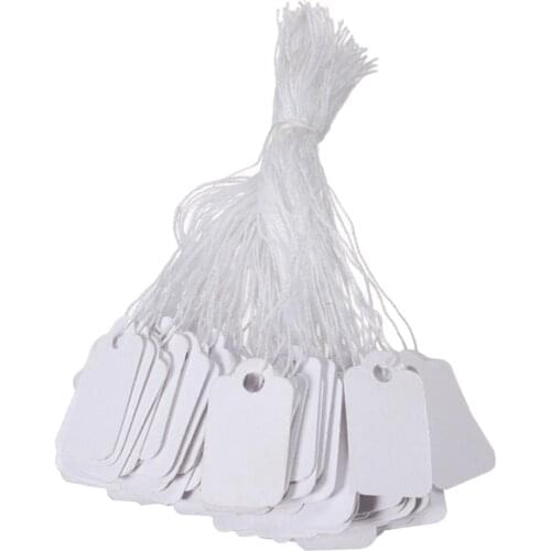 100pcs Writable Blank Labels Display Price Tags With Hanging String 2.3x1.3cm