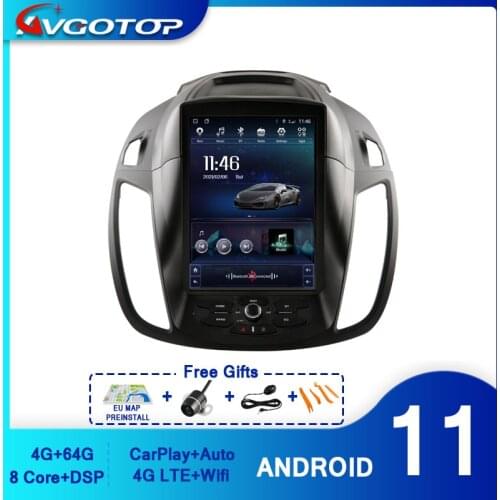 AVGOTOP Android 9.0 Tesla vertical screen AUTO DVD GPS car radio for Ford- Kuga 2013-2018 low version