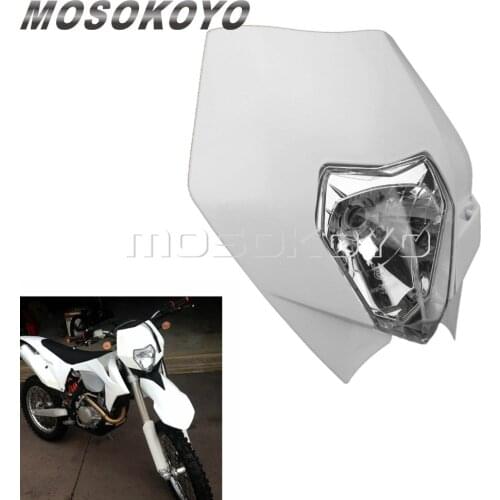 White MX Dirt Bike 12V 35W Enduro Head Light for EXC XC SCF Yamaha WR TTR 250R 250L 450F Custom Headlight Fairing
