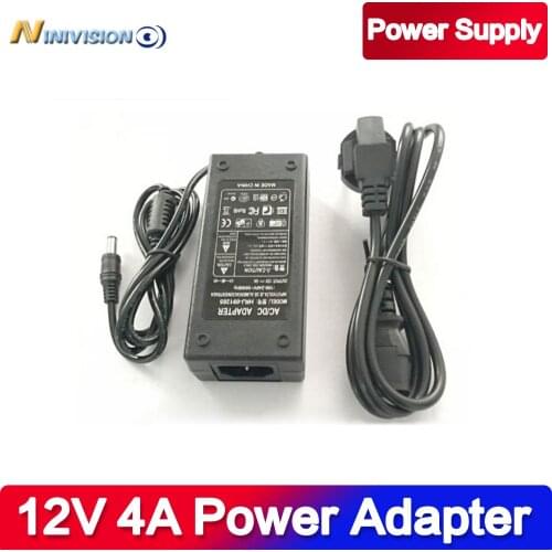 Free Shipping Universal 12V 4A AC100-240V to DC Power Adapter Converter Supply Charger Transformer with LED Indicator light NEW
