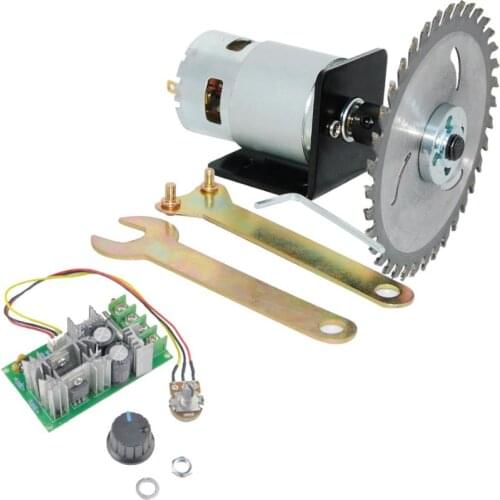 CHANCS 12V/24V 10000RPM/20000RPM 775 Electric Motor Table Saw Kit With PWM Speed Controller Regulator Module Board