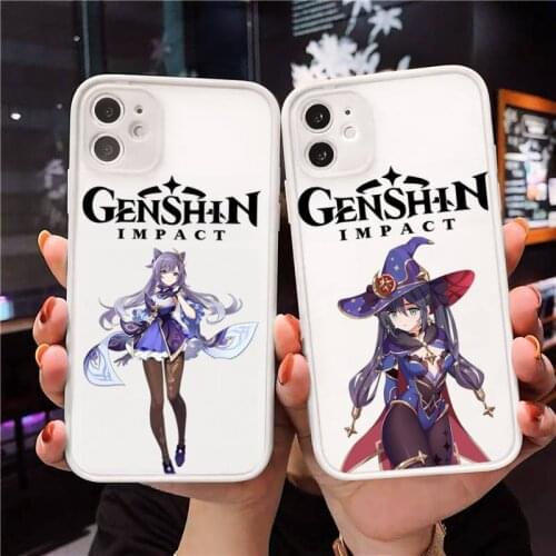 Genshin impact zhongli Phone Case For iPhone 12 11 Mini Pro XR XS Max 7 8 Plus X Matte transparent White Cover