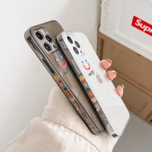 Cute Bear Smiley Case For Iphone 11 Cover Side Printing Shell For Iphone 12 Pro Max XR X XS 7 8 Plus SE 2020 12 Mini 10 Funda