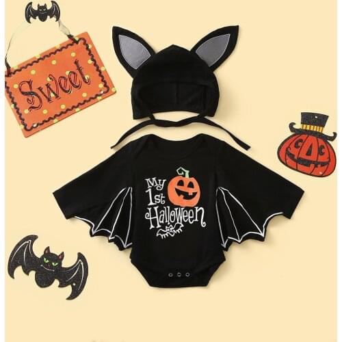 Baby Halloween Costume Newborn Boy Romper Jumpsuit Cute Bat Wing Cosplay Toddler Boy Halloween Costume Newborn Baby Boy Clothes