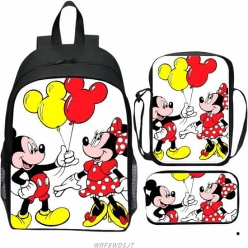 Disney Mickey Mouse Minnie backpack Childrens backpack Kids Pattern Schoolbag Girls Boy Cartoon School BookBag Cute Mochil